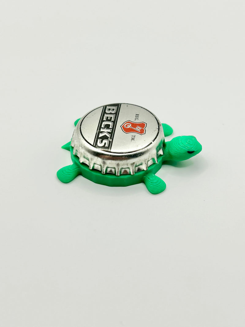 Beck’s Beer (Silver) - Bottle Cap Magnet Turtle Shell Shocked Art