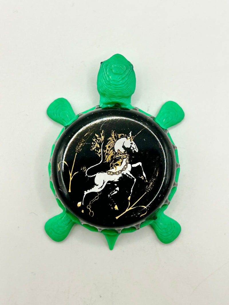 Legends Brewing - Bottle Cap Magnet Turtle Shell Shocked Art