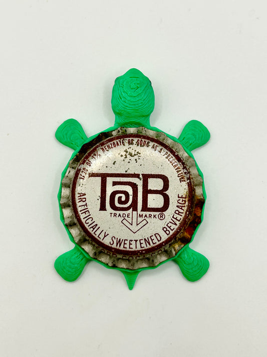 Tab Soda (Vintage) - Bottle Cap Magnet Turtle