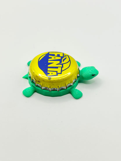 Fanta Pineapple Soda - Bottle Cap Magnet Turtle Shell Shocked Art