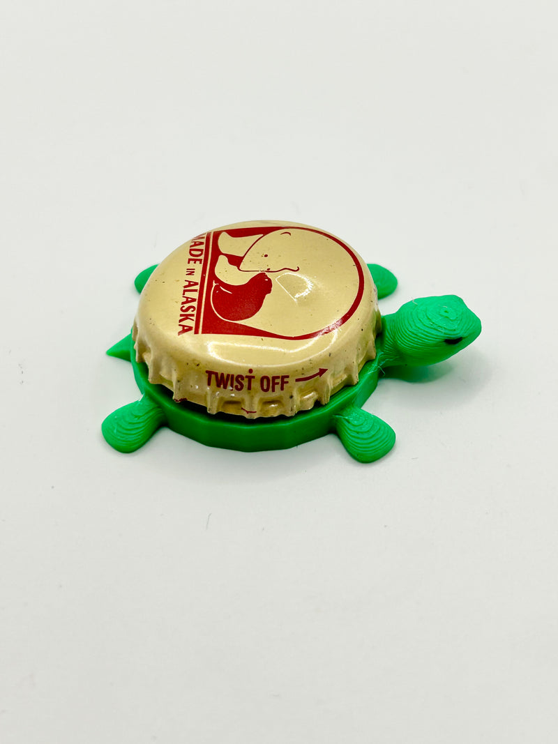 Alaskan Brewing (Beige) - Bottle Cap Magnet Turtle Shell Shocked Art