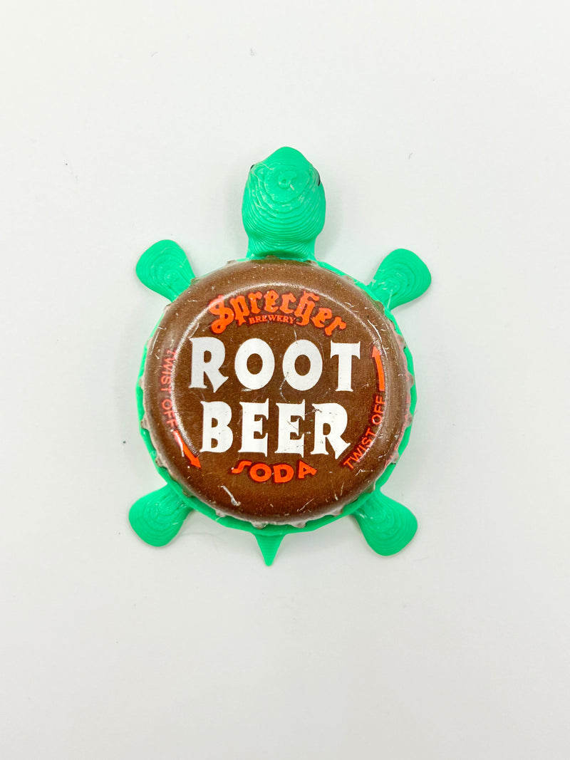 Sprecher Root Beer (Vintage) - Bottle Cap Magnet Turtle Shell Shocked Art
