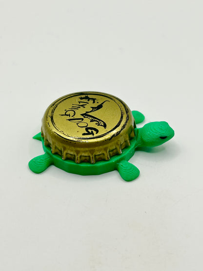 Flying Dog (Gold) - Bottle Cap Magnet Turtle Shell Shocked Art