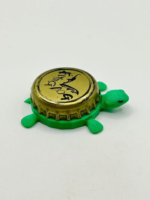 Flying Dog (Gold) - Bottle Cap Magnet Turtle Shell Shocked Art