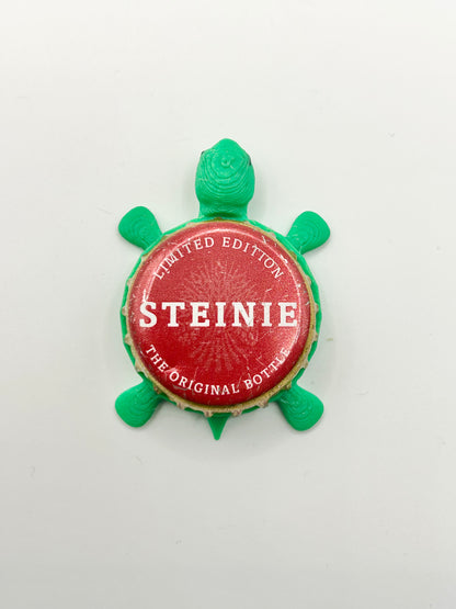 Steinie Miller Brewing - Bottle Cap Magnet Turtle Shell Shocked Art