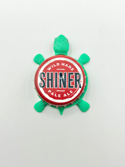 Shiner Wild Hare Pale Ale - Bottle Cap Magnet Turtle Shell Shocked Art