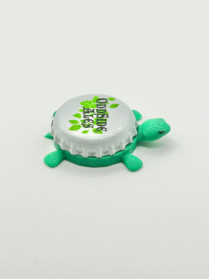 Oddside Ales - Bottle Cap Magnet Turtle Shell Shocked Art