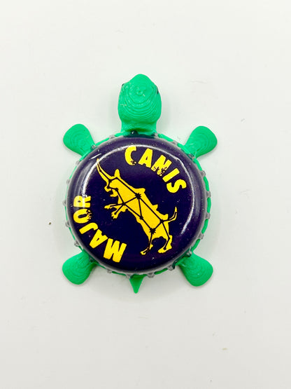 Flying Dog Canis Major - Bottle Cap Magnet Turtle Shell Shocked Art