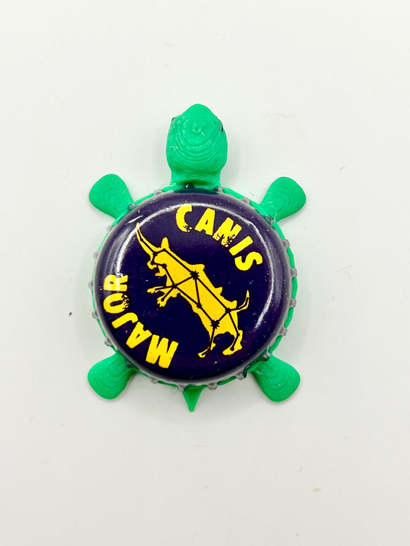 Flying Dog Canis Major - Bottle Cap Magnet Turtle Shell Shocked Art