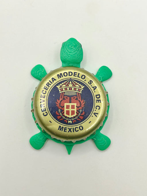 Modelo Cerveceria - Bottle Cap Magnet Turtle Shell Shocked Art