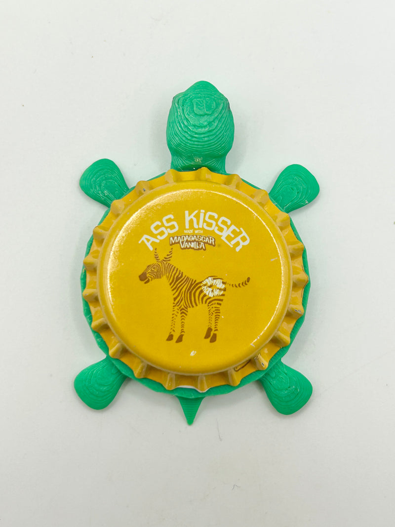 Ass Kisser Madagascar Vanilla - Bottle Cap Magnet Turtle Shell Shocked Art