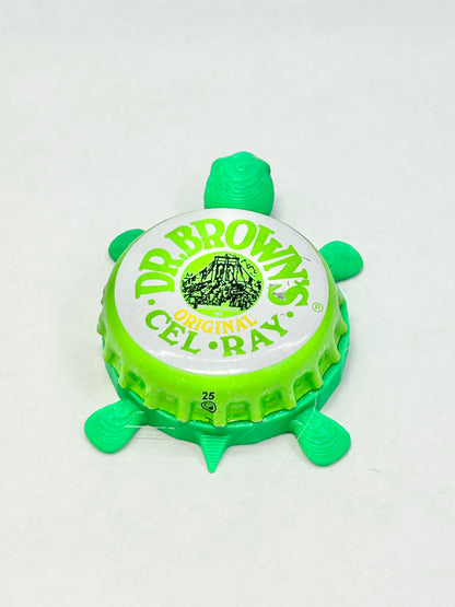 Dr Brown’s Cel Ray - Bottle Cap Magnet Turtle Shell Shocked Art