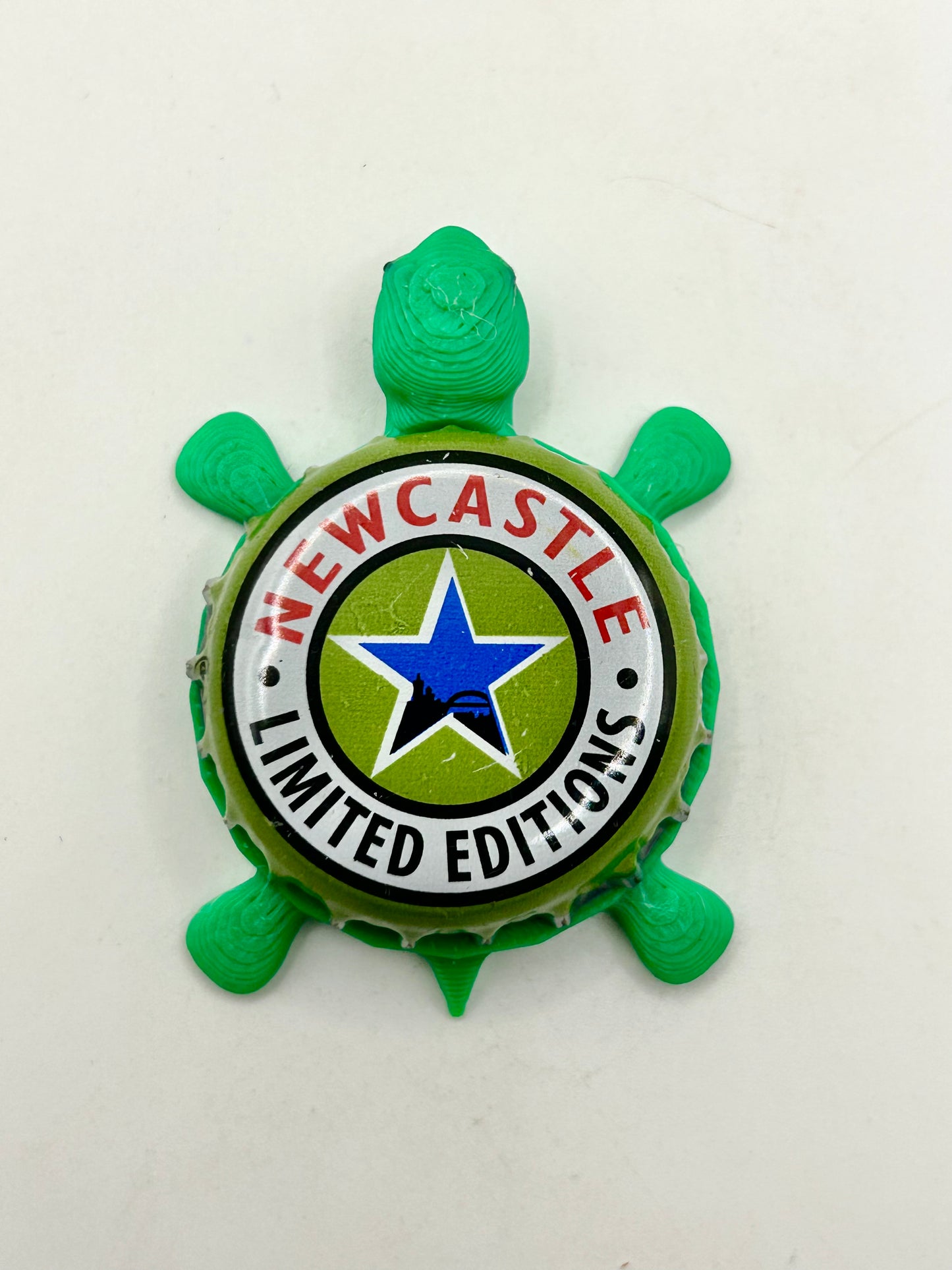 Newcastle Limited Edition (Green) - Bottle Cap Magnet Turtle Shell Shocked Art