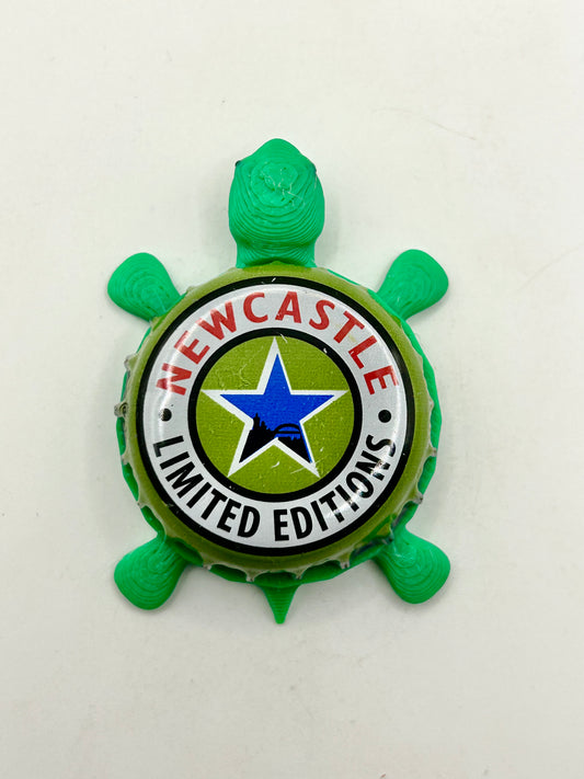 Newcastle Limited Edition (Green) - Bottle Cap Magnet Turtle Shell Shocked Art