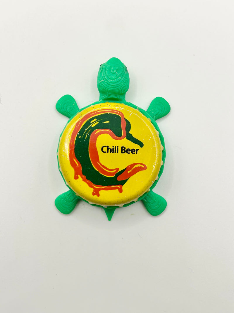 Chili Beer (Black Mountain Brewing) - Bottle Cap Magnet Turtle Shell Shocked Art
