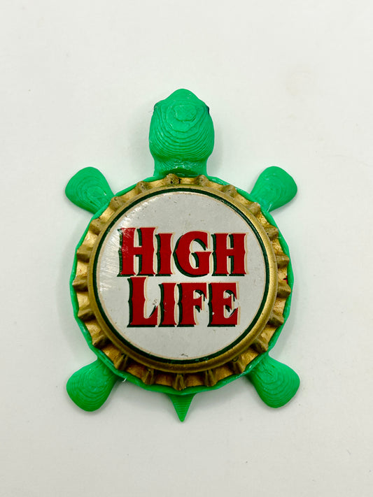 Miller High Life (Large Text) - Bottle Cap Magnet Turtle