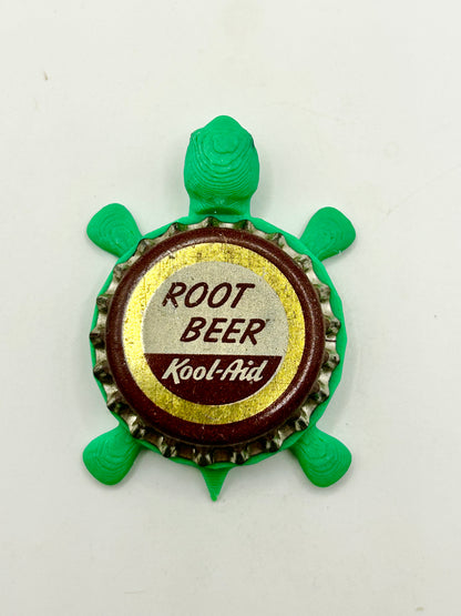 Kool-Aid Root Beer - Bottle Cap Magnet Turtle Shell Shocked Art