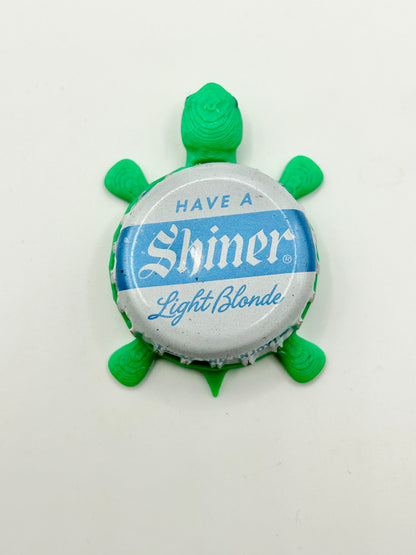 Shiner Have A Light Blonde - Bottle Cap Magnet Turtle Shell Shocked Art
