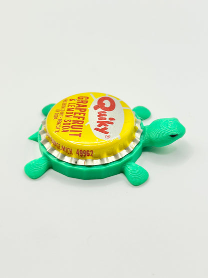 Quiky Grapefruit Soda (Vintage) - Bottle Cap Magnet Turtle Shell Shocked Art