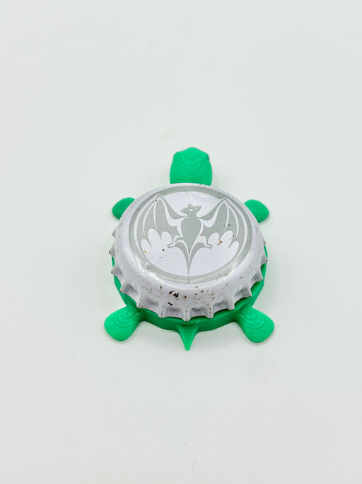 Bacardi (Bat - White & Gray) - Bottle Cap Magnet Turtle Shell Shocked Art