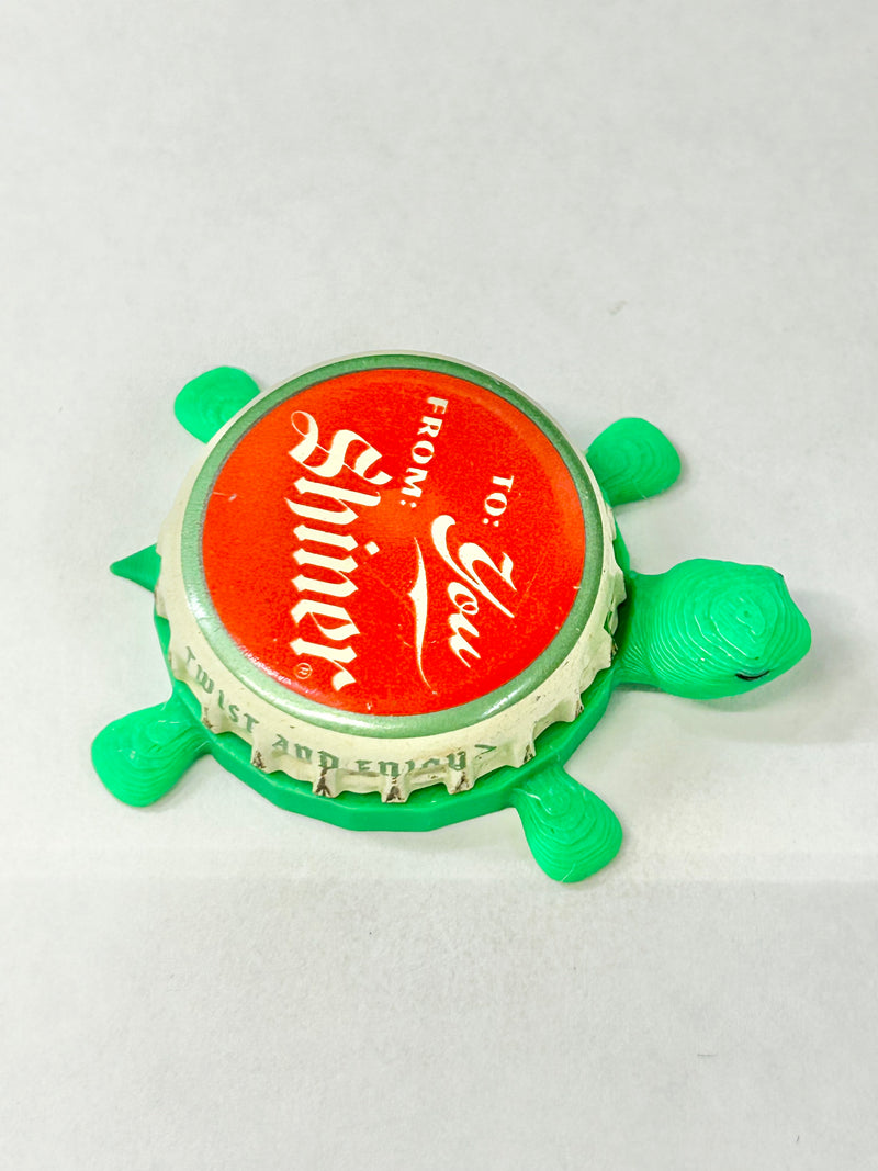 Shiner Holiday Cheer (From Shiner) - Bottle Cap Magnet Turtle Shell Shocked Art