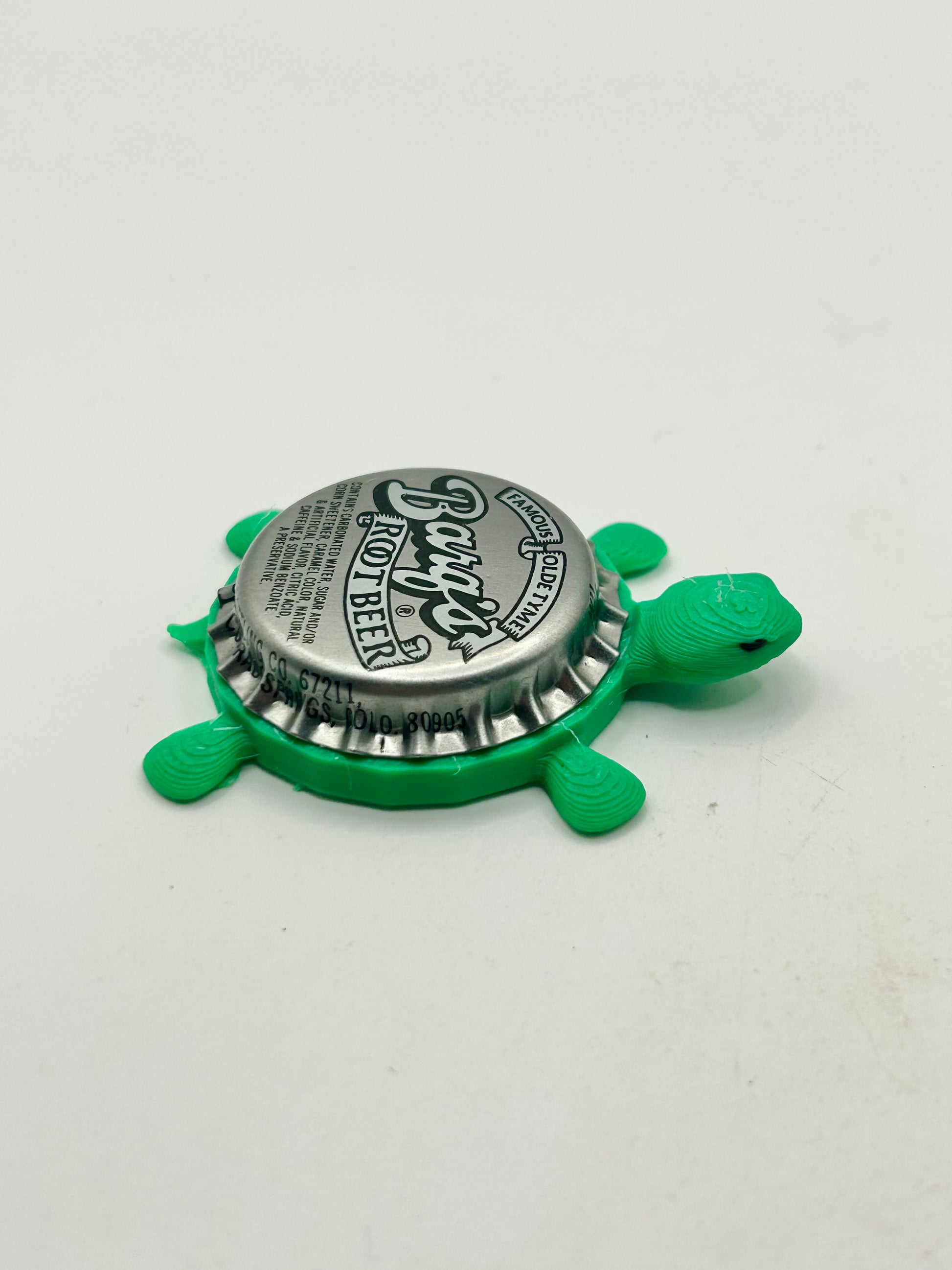 Barq’s Root Beer (with Text) - Bottle Cap Magnet Turtle Shell Shocked Art