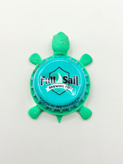 Full Sail Brewing (Teal) - Bottle Cap Magnet Turtle Shell Shocked Art