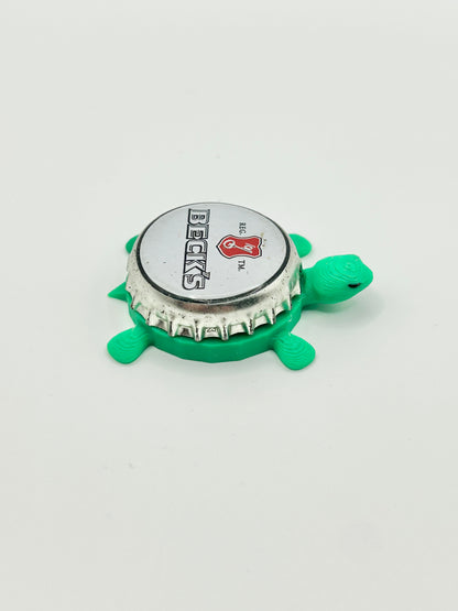 Beck’s Beer (White) - Bottle Cap Magnet Turtle Shell Shocked Art