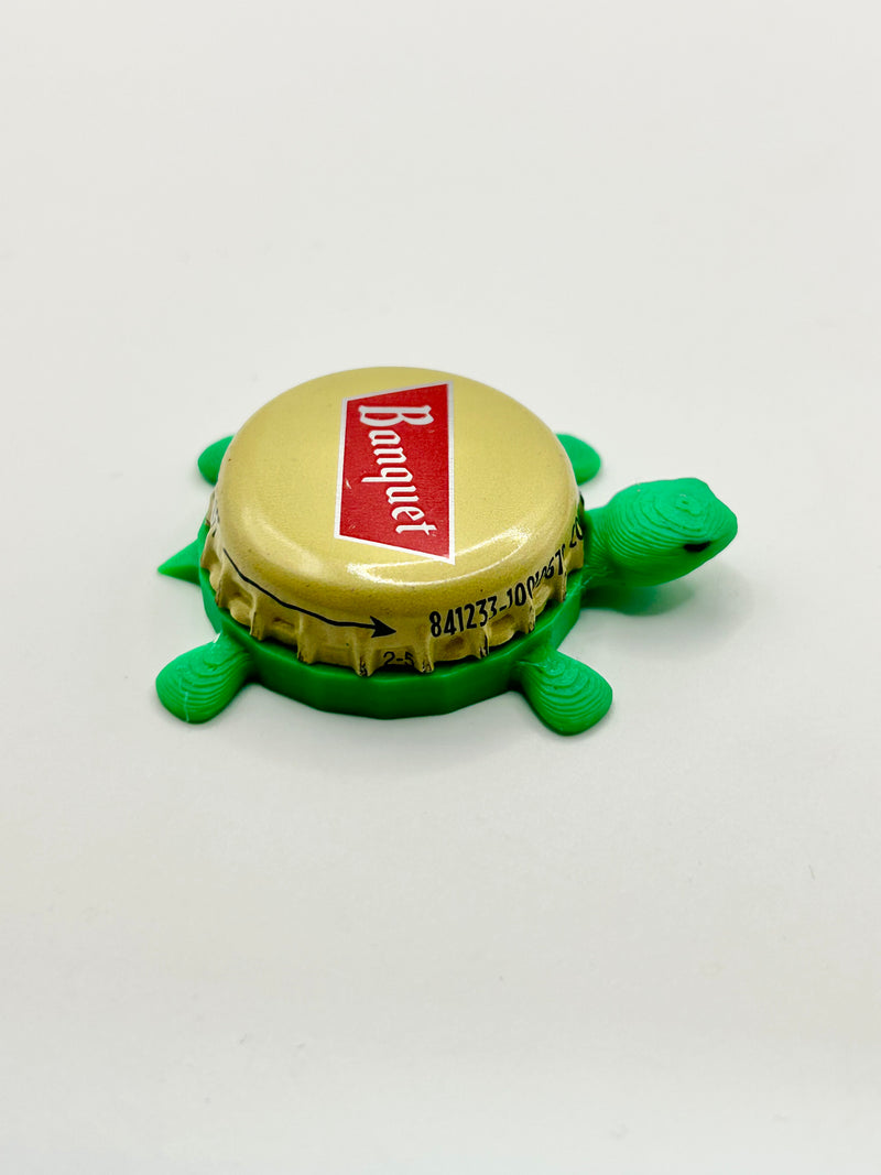 Coors Banquet Beer (Beige) - Bottle Cap Magnet Turtle Shell Shocked Art