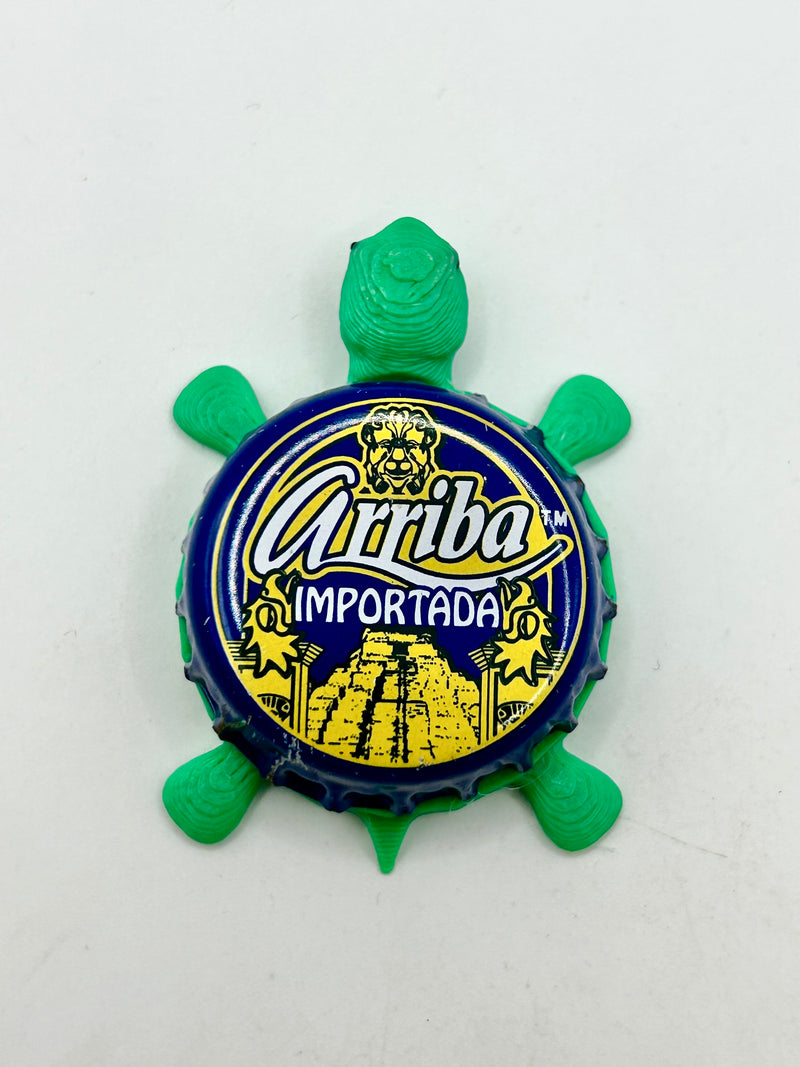 Arriba Importada (El Salvador) - Bottle Cap Magnet Turtle Shell Shocked Art