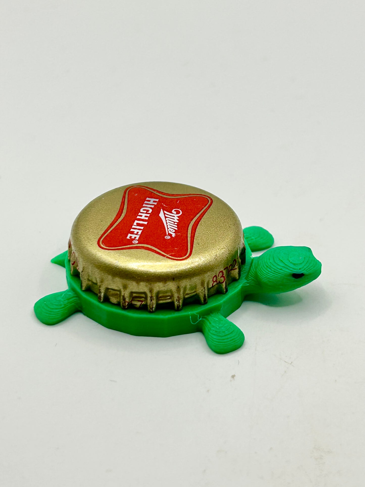 Miller High Life (Red) - Bottle Cap Magnet Turtle Shell Shocked Art