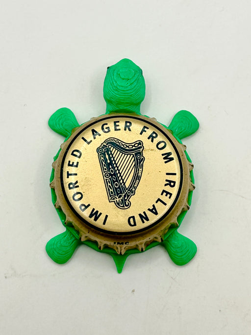 Guinness Imported From Ireland - Bottle Cap Magnet Turtle Shell Shocked Art