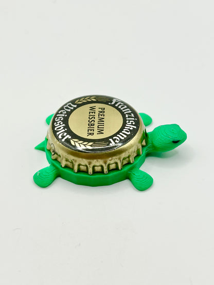 Franziskaner Premium Weissbier - Bottle Cap Magnet Turtle Shell Shocked Art