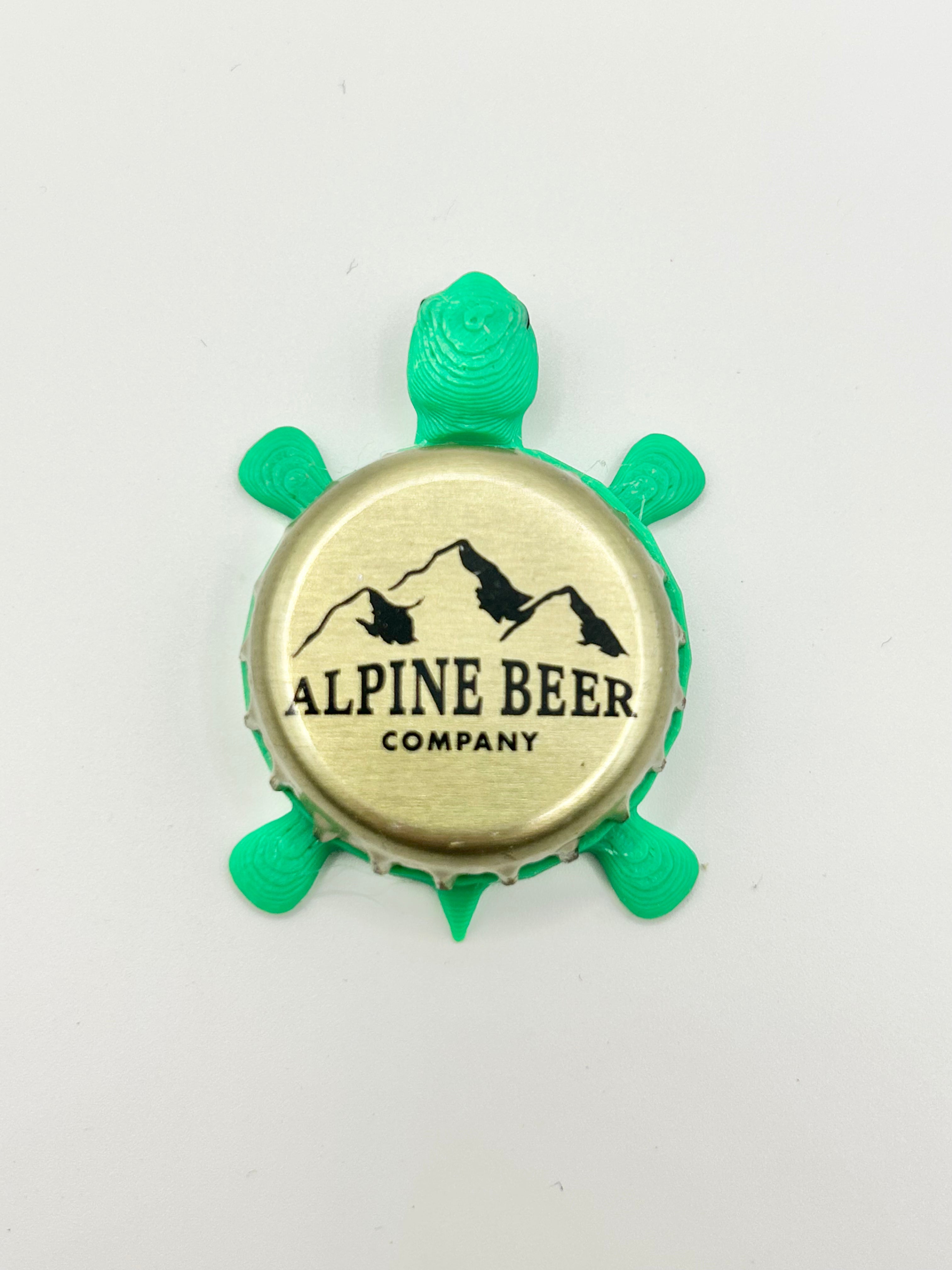 Alpine Beer - Bottle Cap Magnet Turtle – Shell Shocked Art