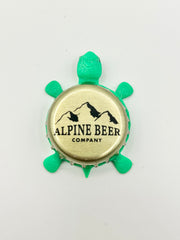 Alpine Beer - Bottle Cap Magnet Turtle Shell Shocked Art