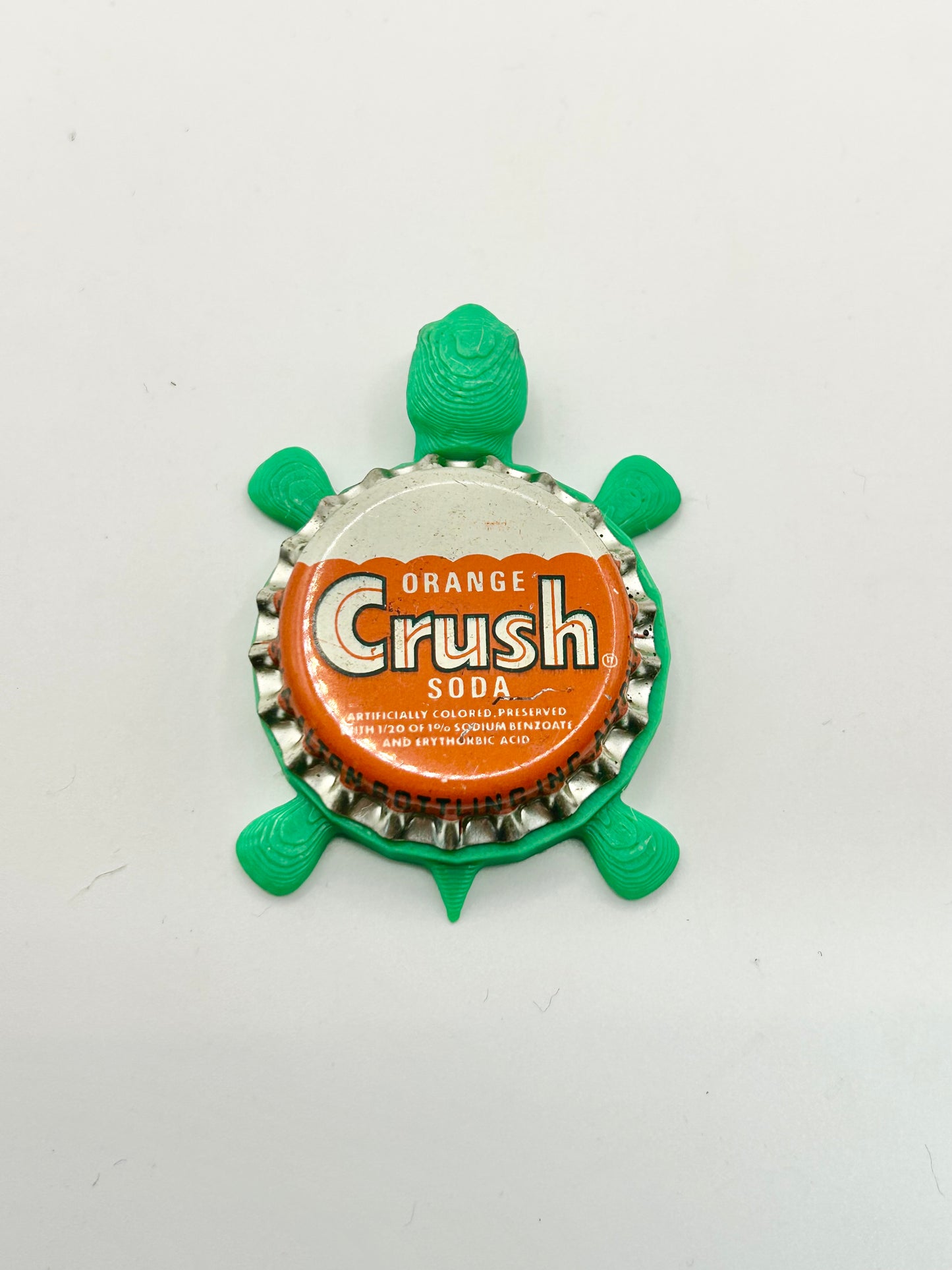 Orange Crush Soda (Vintage) - Bottle Cap Magnet Turtle