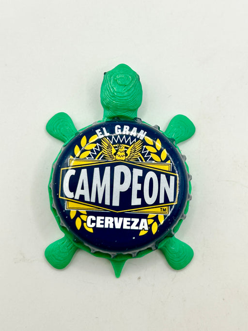 El Gran Campeon Cerveza - Bottle Cap Magnet Turtle Shell Shocked Art