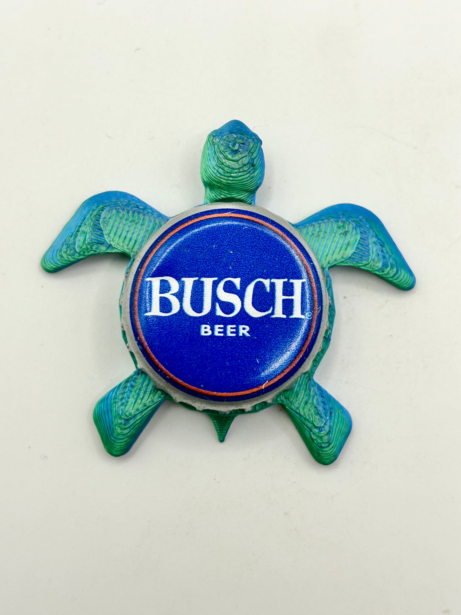 Busch Beer - Sea Turtle Bottle Cap Magnet Shell Shocked Art