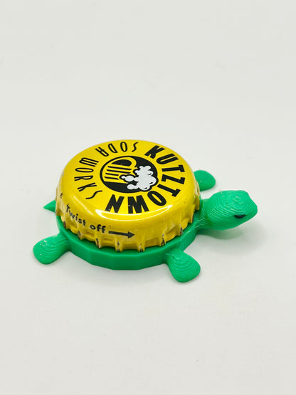 Kutztown Soda Works - Bottle Cap Magnet Turtle Shell Shocked Art