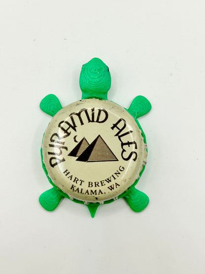 Pyramid Ales Brewing (Vintage - Beige) - Bottle Cap Magnet Turtle Shell Shocked Art