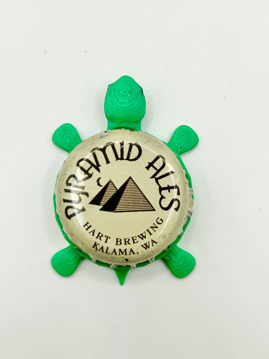 Pyramid Ales Brewing (Vintage - Beige) - Bottle Cap Magnet Turtle