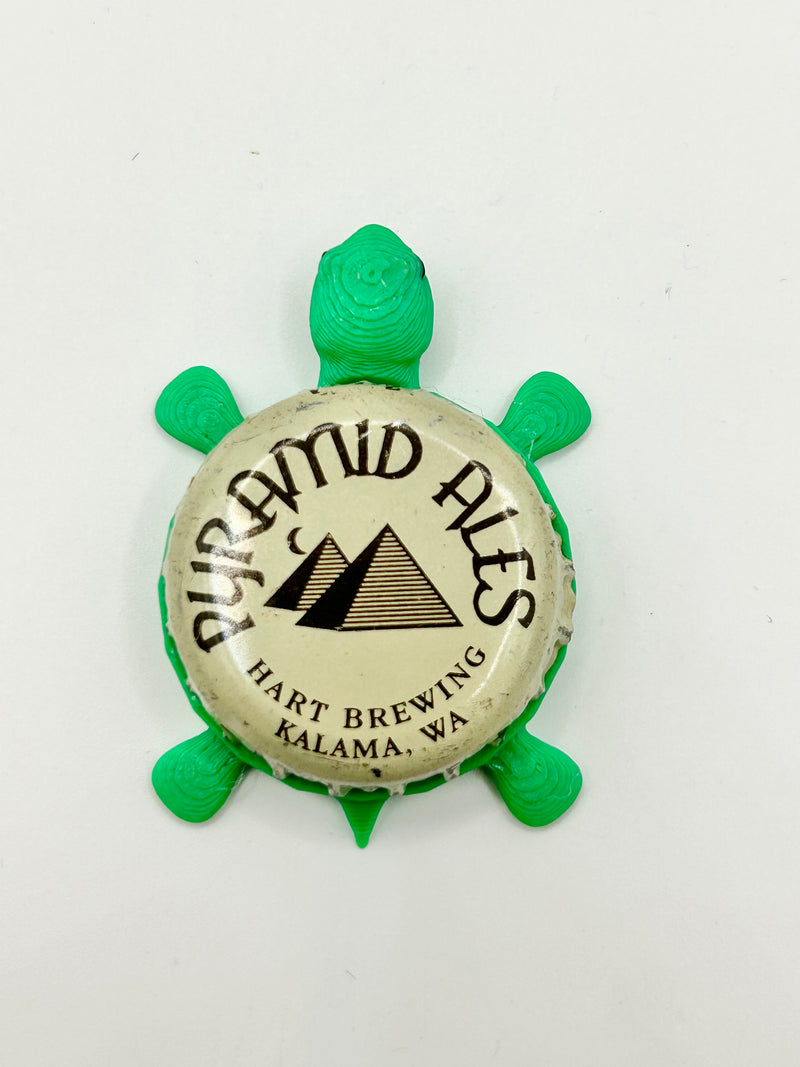 Pyramid Ales Brewing (Vintage - Beige) - Bottle Cap Magnet Turtle Shell Shocked Art