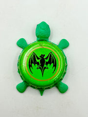Bacardi (Bat, Light Green) - Bottle Cap Magnet Turtle Shell Shocked Art