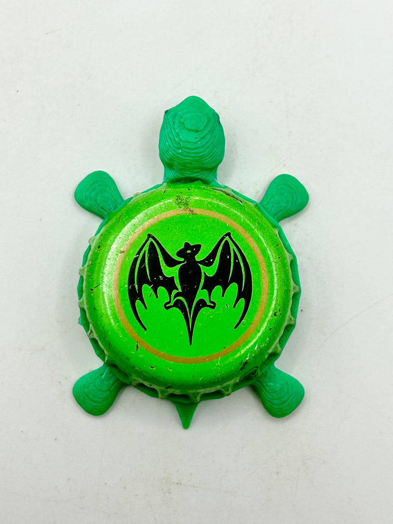 Bacardi (Bat, Light Green) - Bottle Cap Magnet Turtle Shell Shocked Art