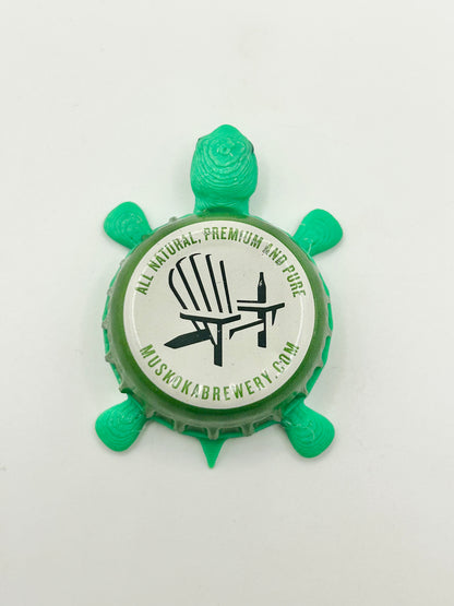 Muskoka Brewing (Green) - Bottle Cap Magnet Turtle Shell Shocked Art