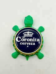 Coronita Cerveza - Bottle Cap Magnet Turtle Shell Shocked Art