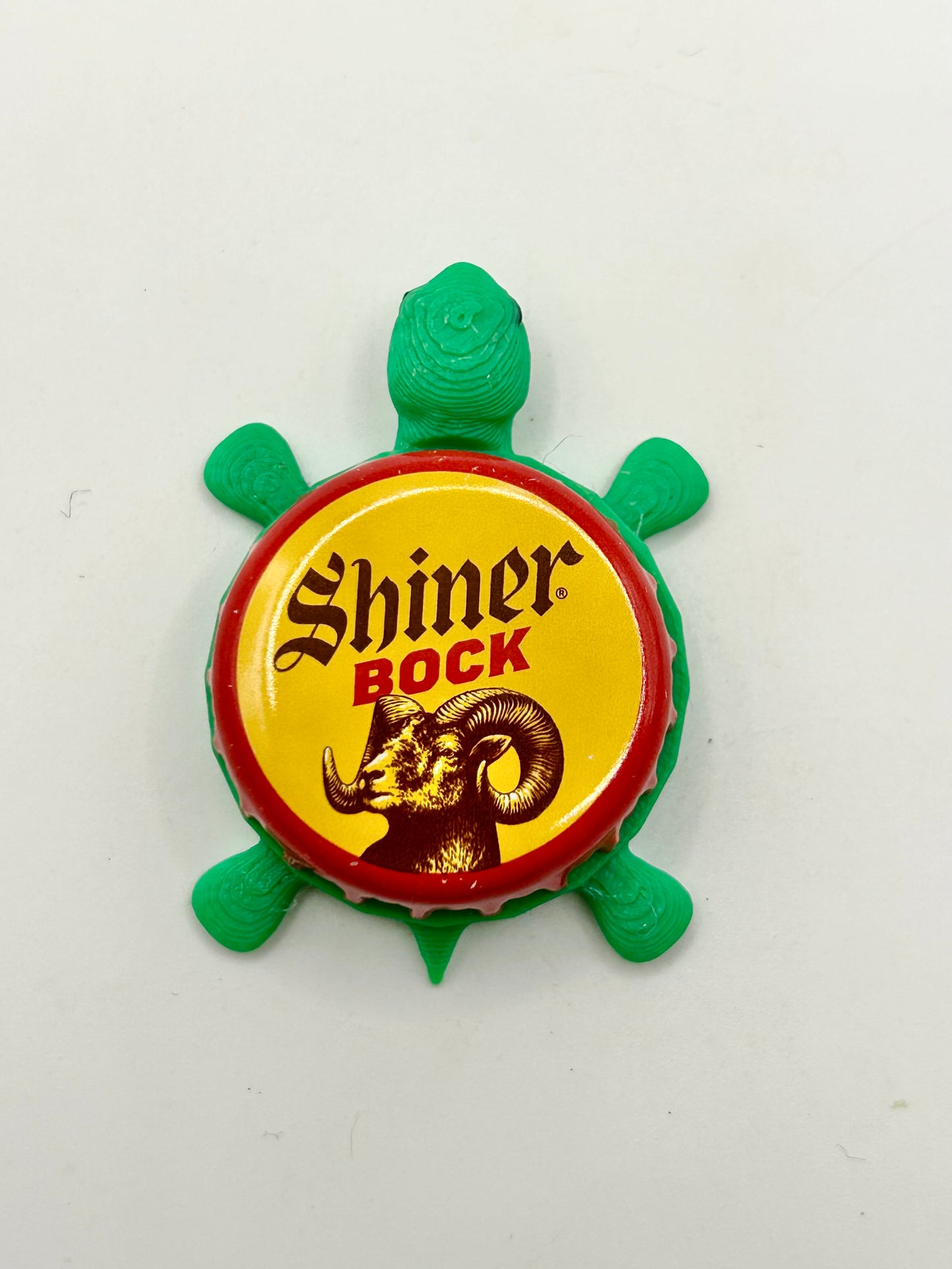 Shiner Bock Ram (Vintage) - Bottle Cap Magnet Turtle