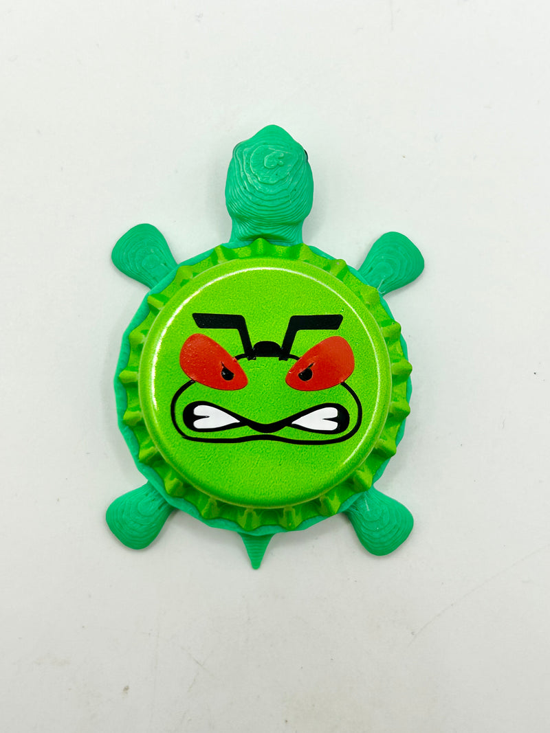 Stinger Blue Jackets - Bottle Cap Magnet Turtle Shell Shocked Art