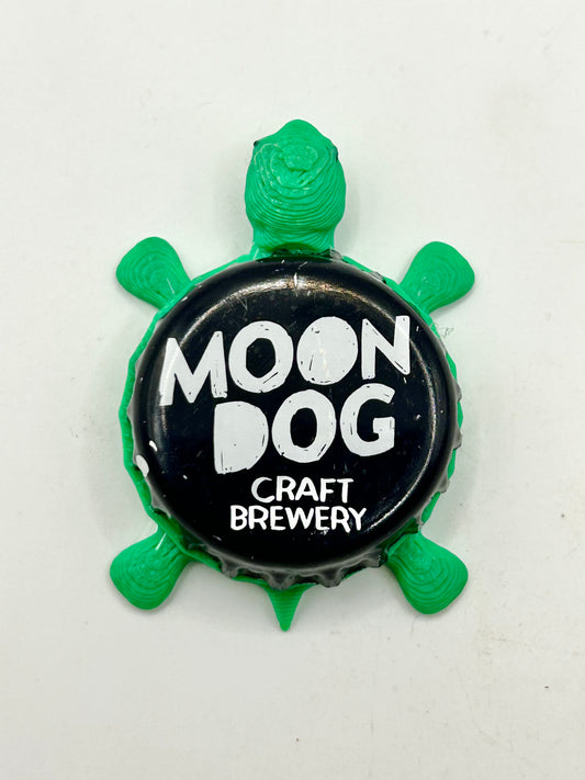 Moon Dog Craft Brewery - Bottle Cap Magnet Turtle Shell Shocked Art