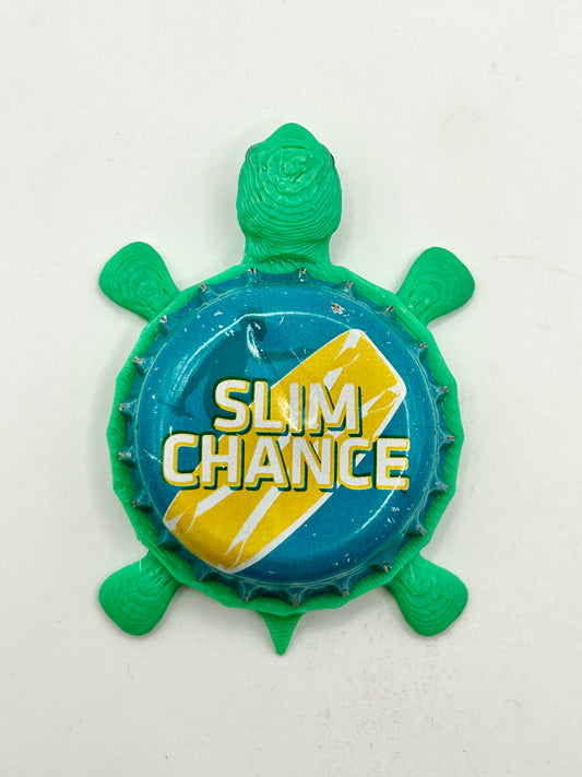 Red Hook Slim Chance Light Ale - Bottle Cap Magnet Turtle Shell Shocked Art